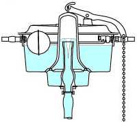 Burington bell style, cast iron, cistern